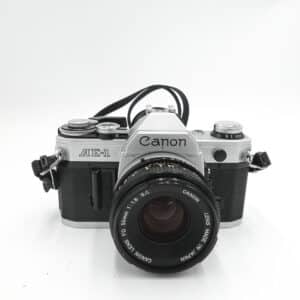 Canon AE-1 35mm Film Silver SLR Camera - Good, with 50mm f/1.8 FD Lens